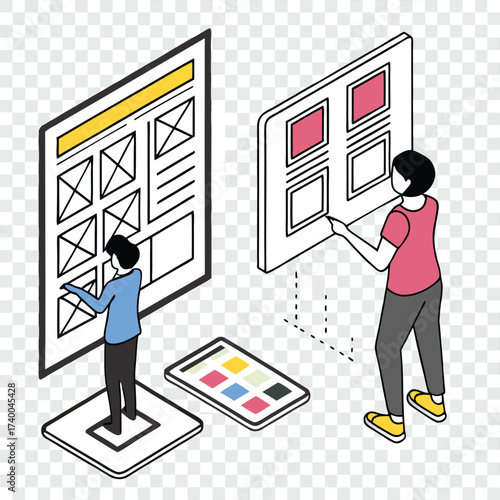 Digital design collaboration illustration