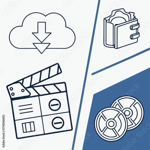Digital media line art illustration