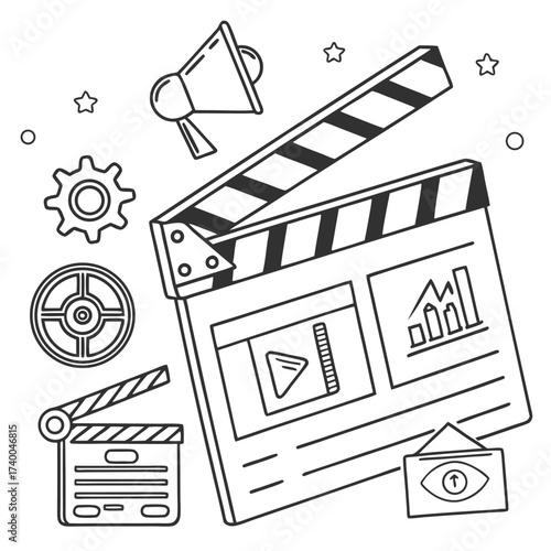Digital media production tools illustration
