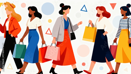 Women walking with shopping bags