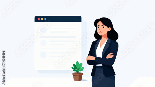 Woman in business suit with crossed arms