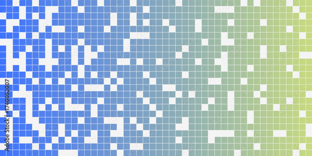 Fototapeta premium Fading pixel pattern. Blue and green pixel background. Vector illustration for your graphic designs.