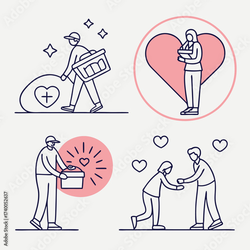 Giving and caring illustrations