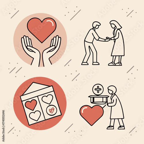Giving and caring illustrations