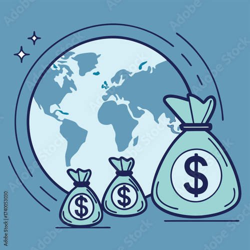 Global business finance illustration