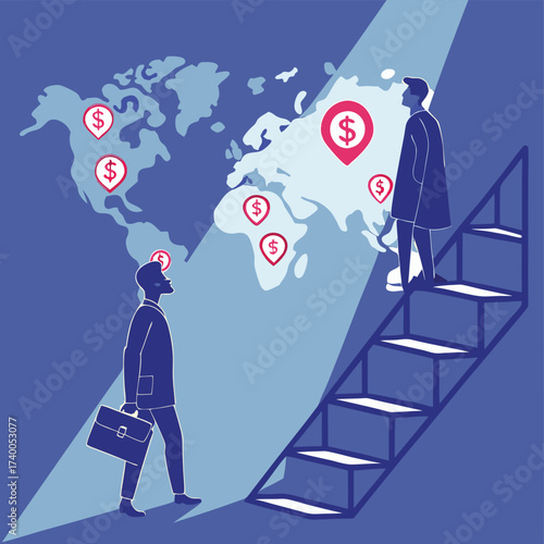 Global business growth illustration