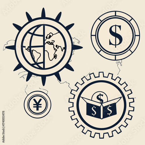 Global finance design illustration