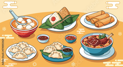 A Delicious Assortment of Asian Dumplings and Savory Dishes