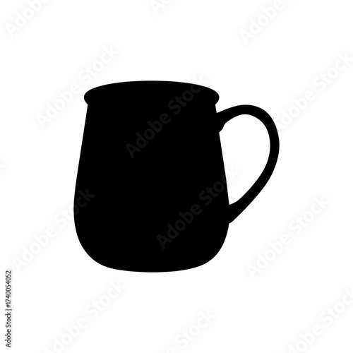 Copper mug silhouette vector flat illustration design.
