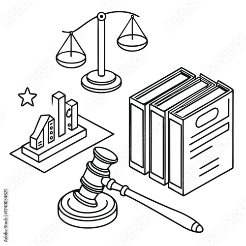 Law justice business graphic design illustration
