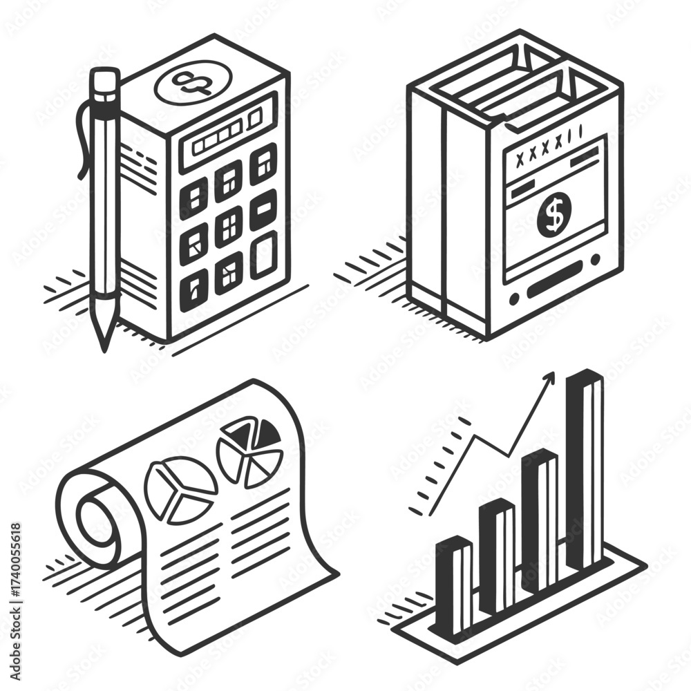 Fototapeta premium Isometric business graphics design