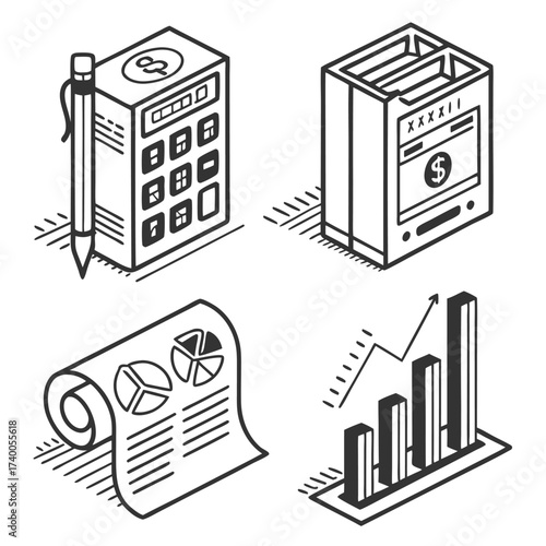 Isometric business graphics design