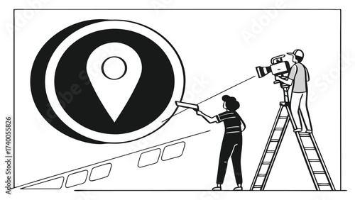 Location map design illustration