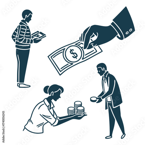 Money exchange illustration