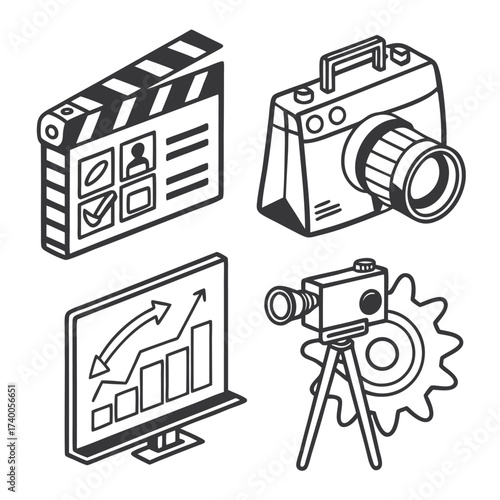 Isometric film production elements