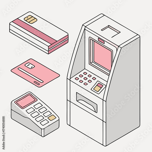 Isometric financial technology illustration
