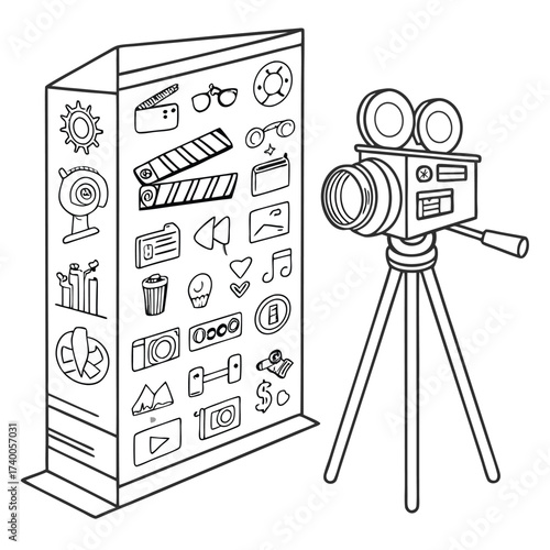 Movie camera and media production elements