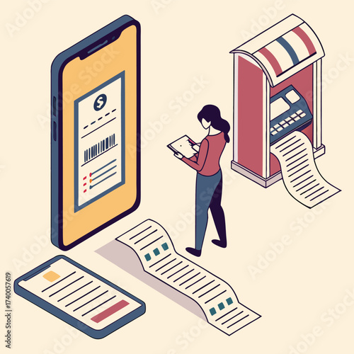 Mobile payment transaction illustration