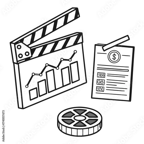 Movie production business illustration