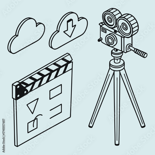 Movie production concept illustration