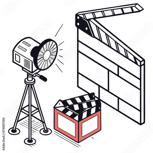Movie production equipment illustration