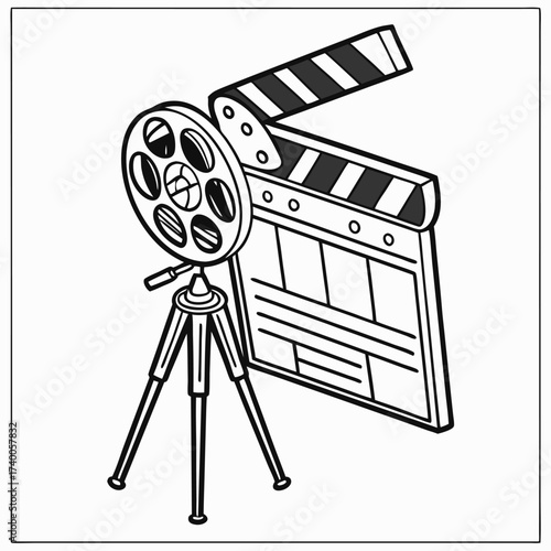 Movie production equipment illustration