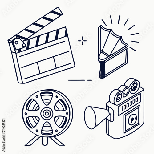 Movie production equipment illustrations