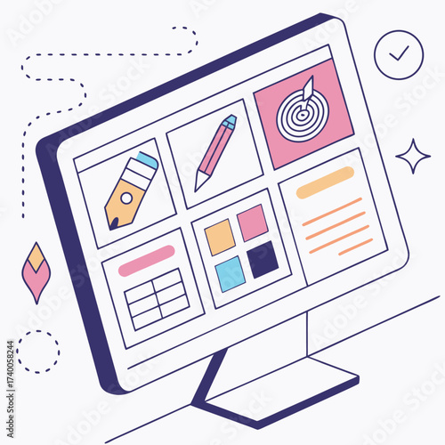 Modern design tools on computer screen