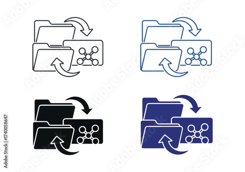 Vector art of data migration icon database transfer concept vector illustration