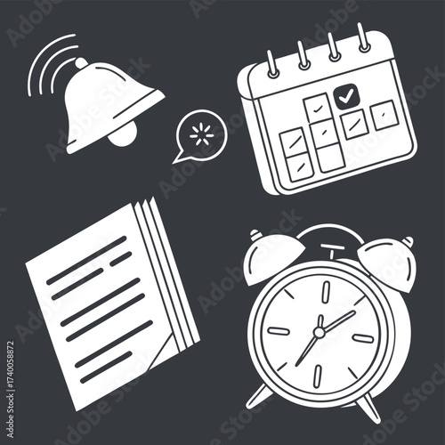 Modern office tools illustration