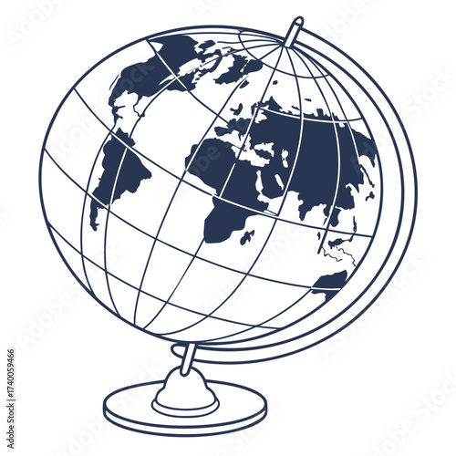 Illustration of a globe on a stand