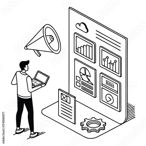 Person reviews data analysis graphic