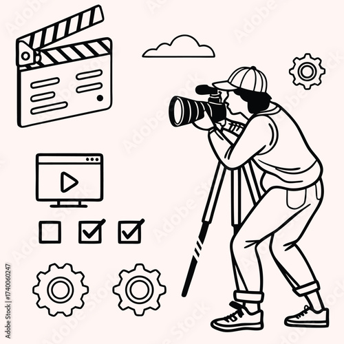 Person using camera graphic design