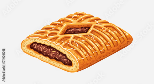 Delicious baked pastry with sweet filling and flaky crust