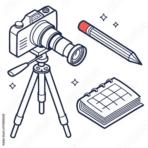 Photography equipment vector illustration