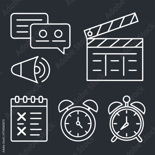 Project management icons set