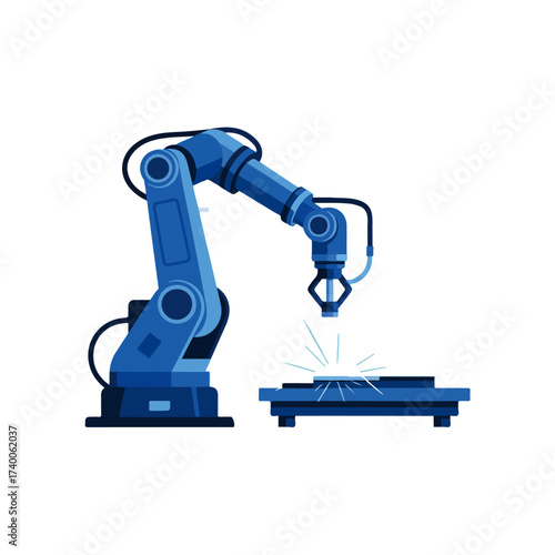 Industrial Robot Arm Welding Illustration