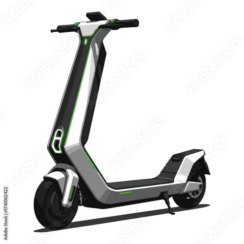 Modern Electric Scooter Illustration on White