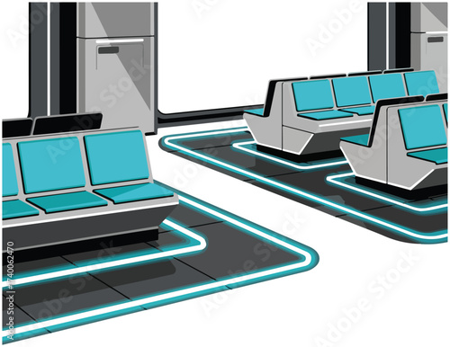 Modern Interior With Seating and Lighting Detail