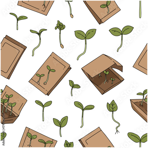 Sprout Pattern With Seed Packets