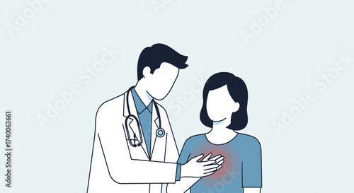 Wallpaper Mural Doctor Examining Patient Chest Pain Symptoms and Causes Torontodigital.ca