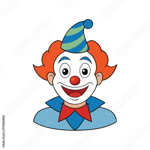 Clown head cartoon vector illustration