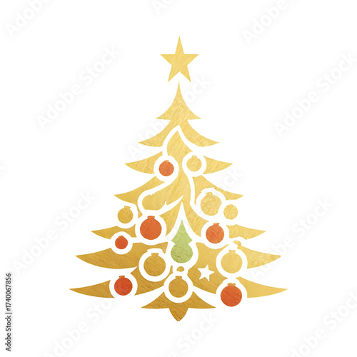 golden christmas tree