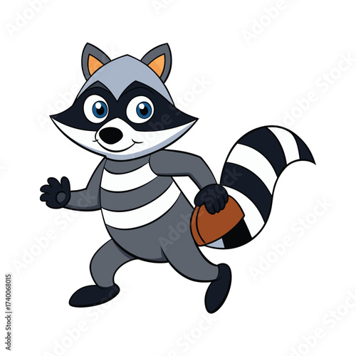 Raccoon as a thief vector illustration