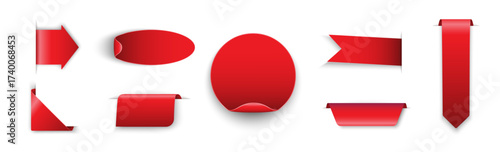 Bookmarks and sticker tags vector realistic illustration set