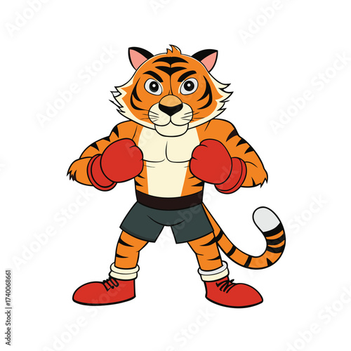 Tiger as a boxer vector illustration
