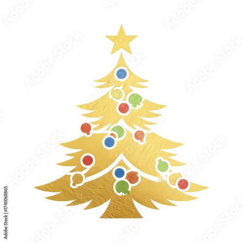 golden christmas tree
