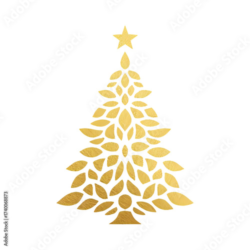 golden christmas tree