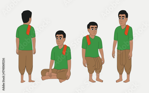 Indian man cartoon character. moral stories for the best cartoon character.