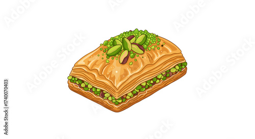 Delicious Pistachio Baklava Pastry Sweet Dessert